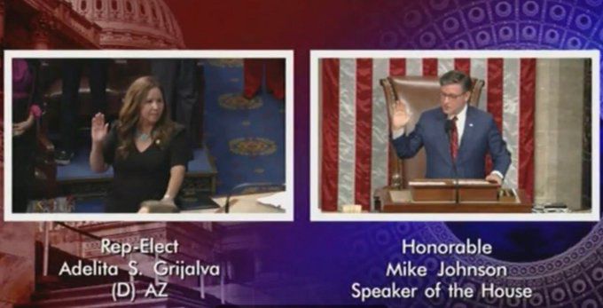 Adelita being sworn in