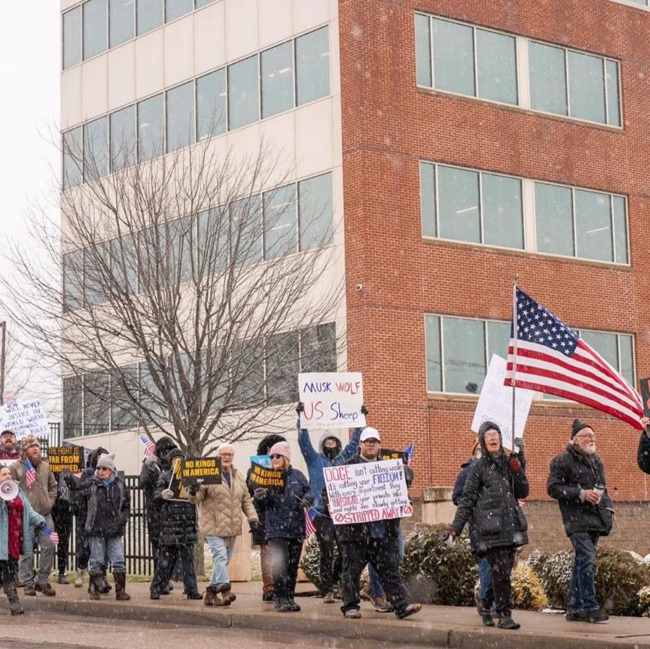 Protestors marching 