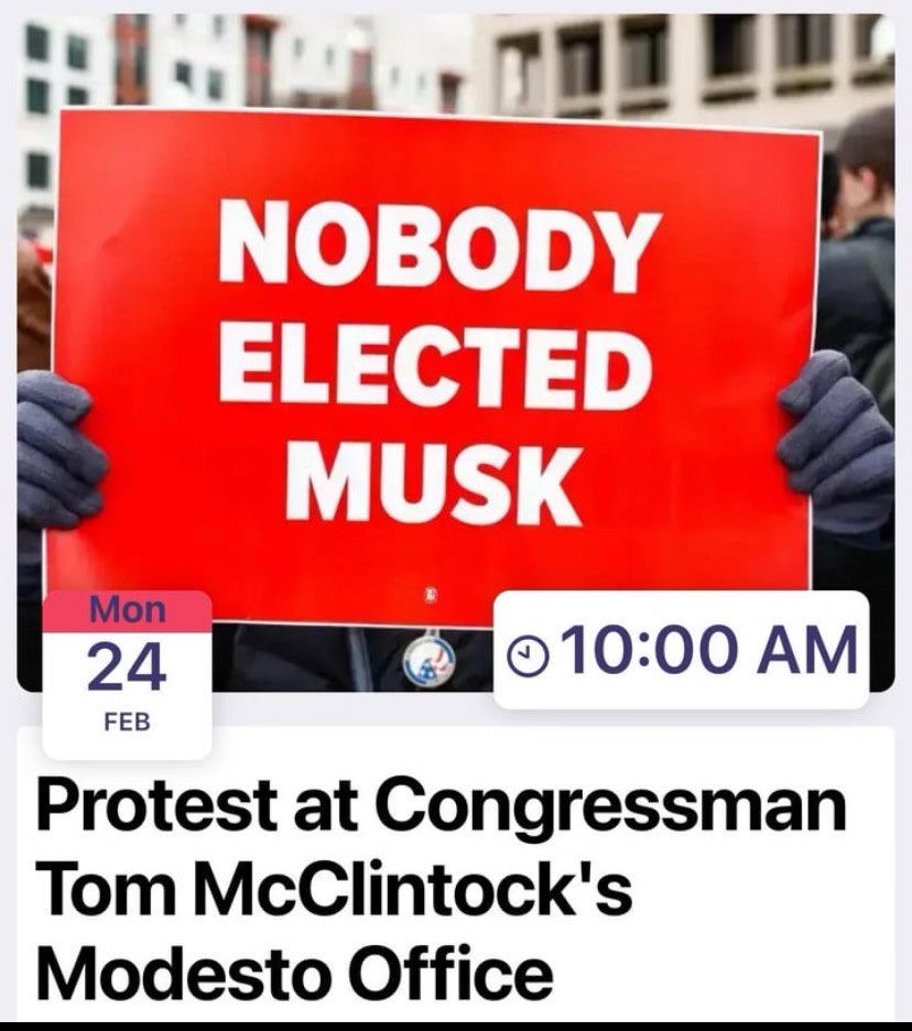 Protest at Congressman Tom McClintock's Modesto Office