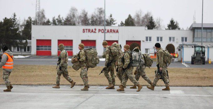 US troops walking away