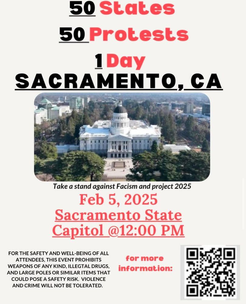Call to action #Feb5: California

"Take a stand against fascism" 

#3E
#USprotests
#endimpunity
#endautogenocide #endoligarchy
#r/5050