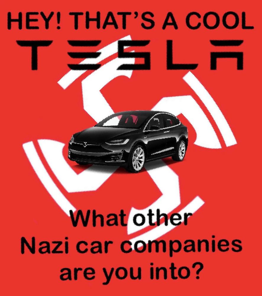 anti-tesla poster being distributed