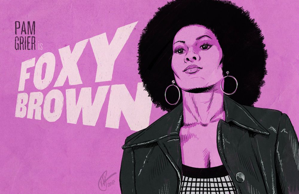 Illustration of Pam Grier as Foxy Brown