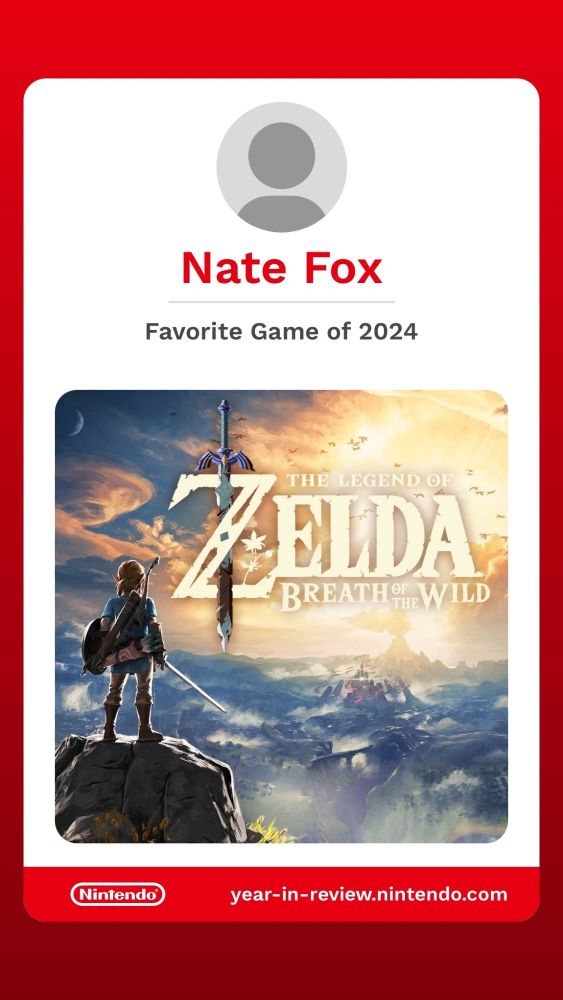 Nate Fox's favorite game of 2024: The Legend of Zelda: Breath of the Wild