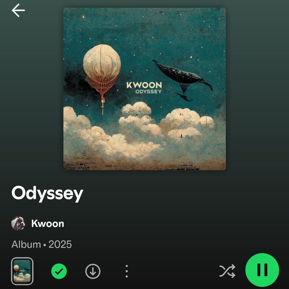 Screenshot of Odyssey by Kwoon on Spotify 