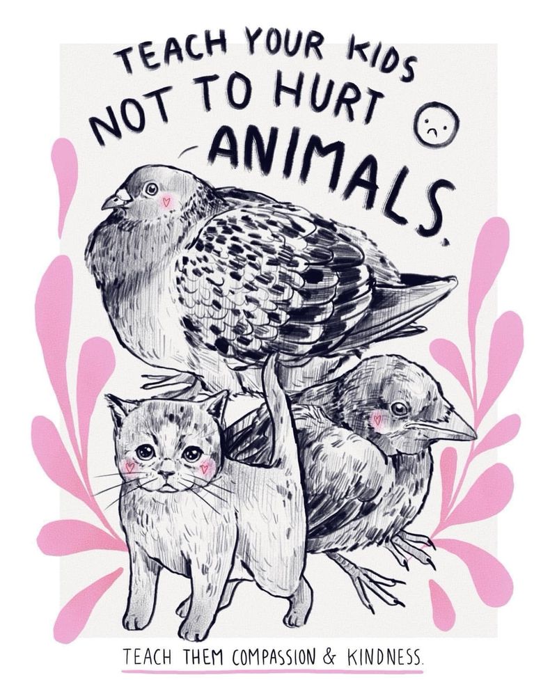 Teach your kids not to hurt 😟animals, teach them compassion and kindness