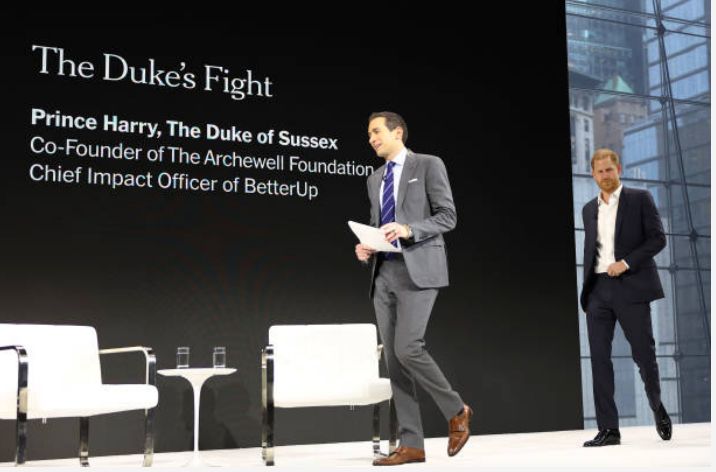 Andrew Ross Sorkin and Prince Harry at DealBook