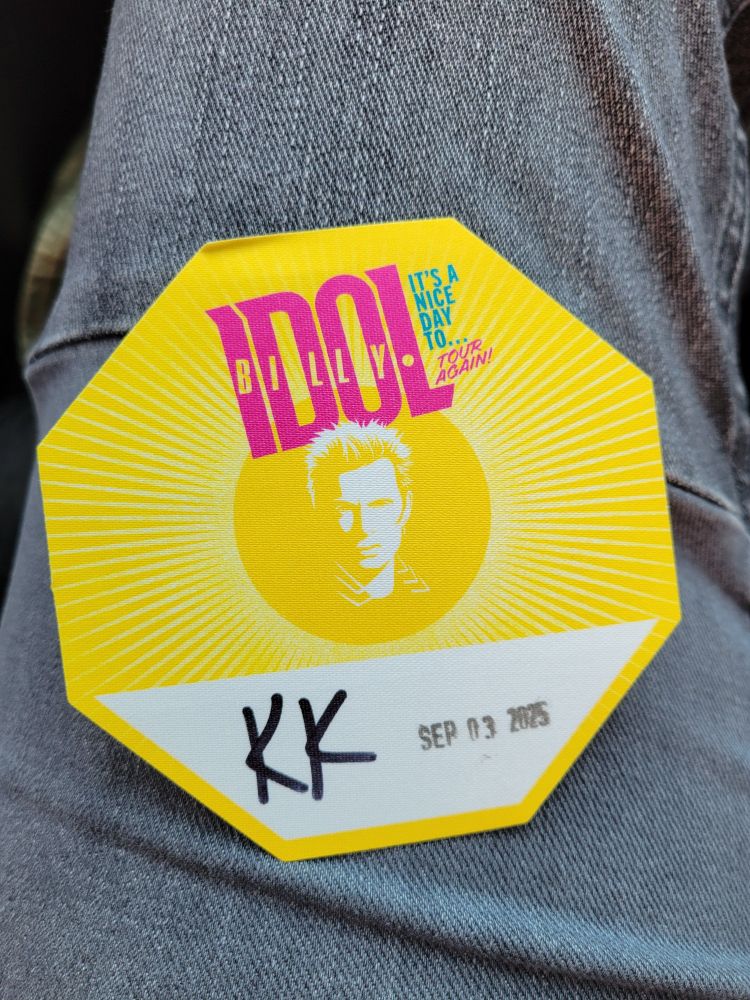 The Billy Idol VIP pass is yellow with a Billy outline.