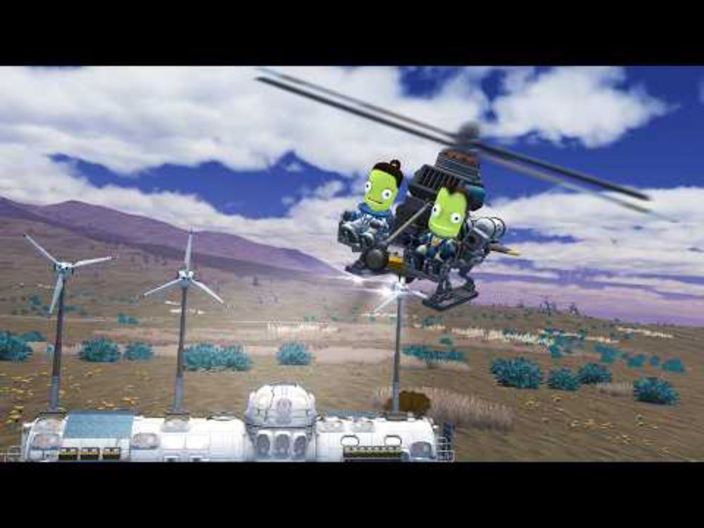 Flying a Stock Science Helicopter (& Base) to LAYTHE! - KSP