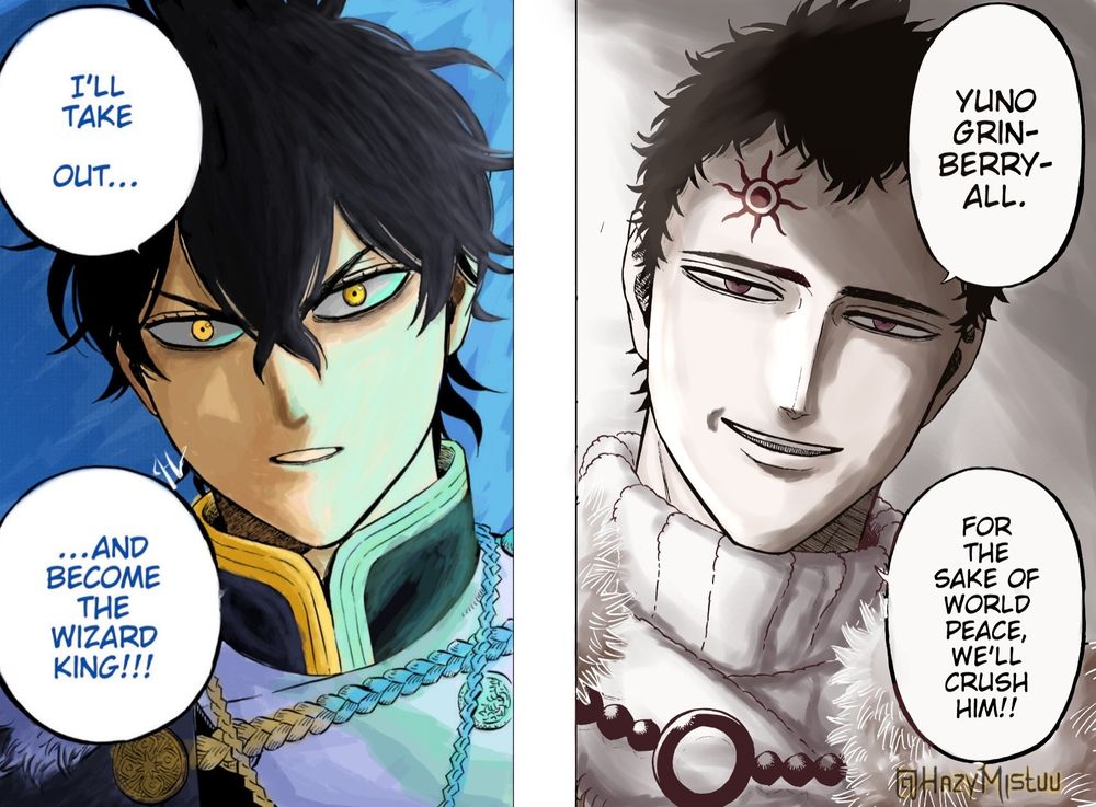 Página dupla fan-colorida do mangá de Black Clover