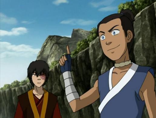 a man in a blue outfit stands in front of another man in a red and gold outfit 