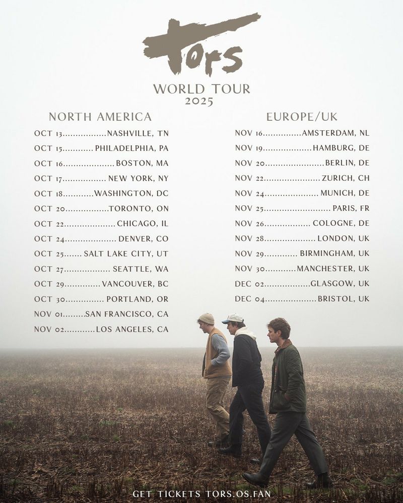 Affiche du World tour 2025 annoncé aujourd'hui du groupe Tors