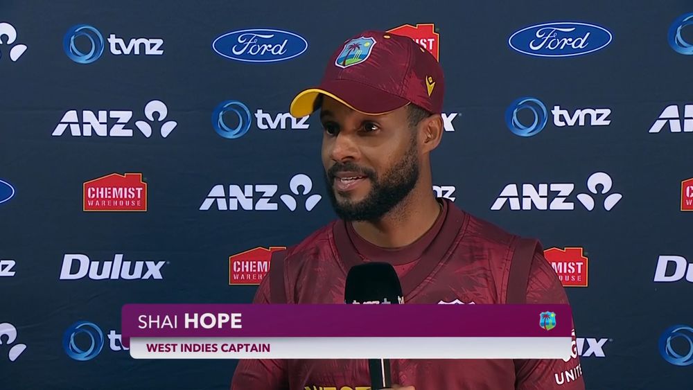 postmatch interview with West Indies captain Shai Hope