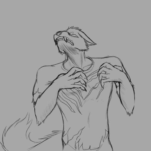 Werewolf shredding the shirt thats on him.