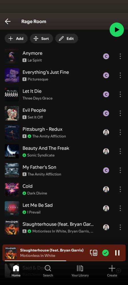 Playlist of trauma songs