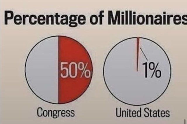 Graph: 
Percentage of Millionaires

50% Congress

1% United States