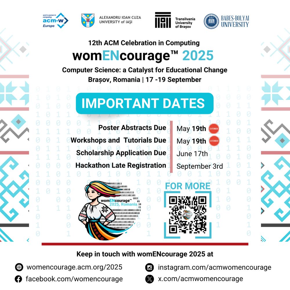 Join womENcourage 2025 - submit your abstract for posters, workshops and tutorials.