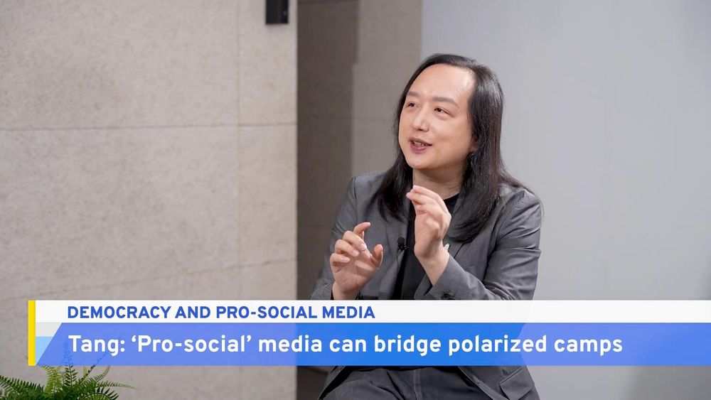 Audrey Tang, Taiwan's cyber ambassador and first digital minister, explains her role as a senior advisor for Mozilla Foundation and how pro-social media can bridge polarized camps during an interview with "Zoom In Zoom Out" on media platform TaiwanPlus.