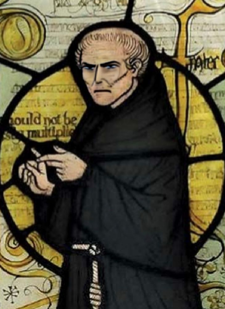 a picture of William of Ockham looking annoyed