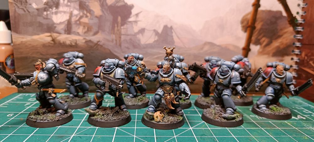 10 miniatures of space wolves space marines