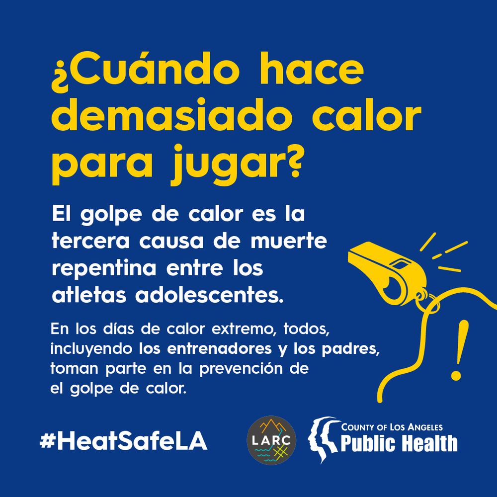 ¿Cuándo hace demasiado calor para jugar?
La insolación es la tercera causa de muerte repentina entre los atletas adolescentes.
 
En los días de calor extremo, todos, incluyendo los entrenadores y padres, toman parte en la prevención de el golpe de calor.
