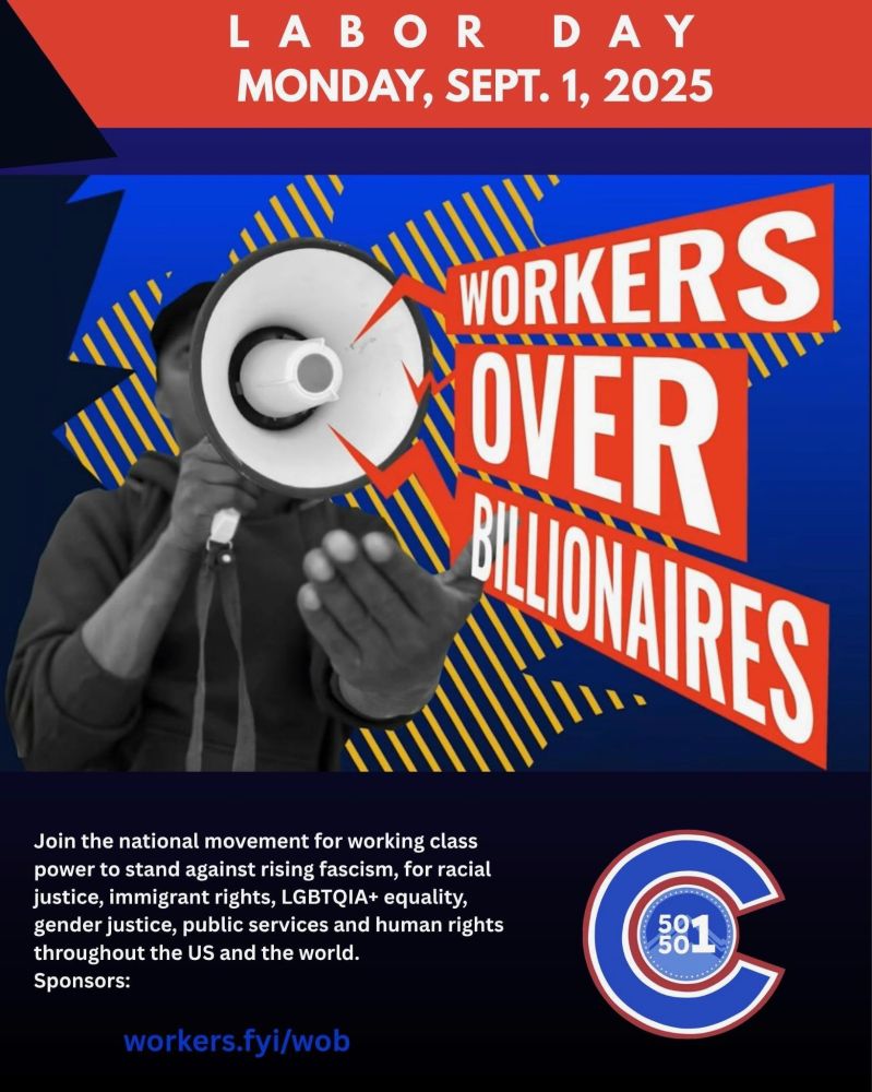 THIS LABOR DAY

WORKERS OVER BILLIONAIRES

Time and Location TBA

Colorado50501.com 
✅ Volunteer
✅ Newsletter
✅ Donate