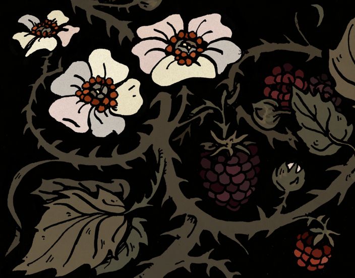 A close up of the border details.