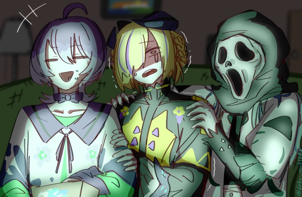 tsumitobatsu girls watching horror movie