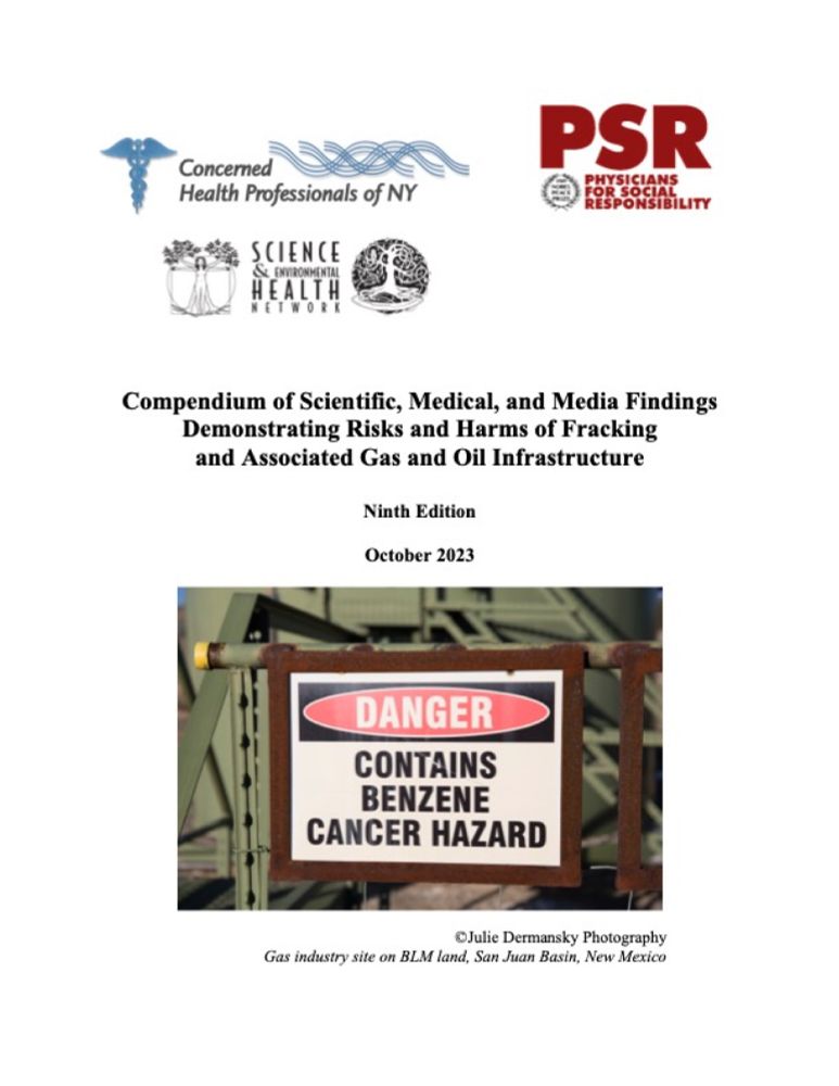 Compendium of Scientific, Medical, and Media Findings Demonstrating Risks and Harms of Fracking and ...