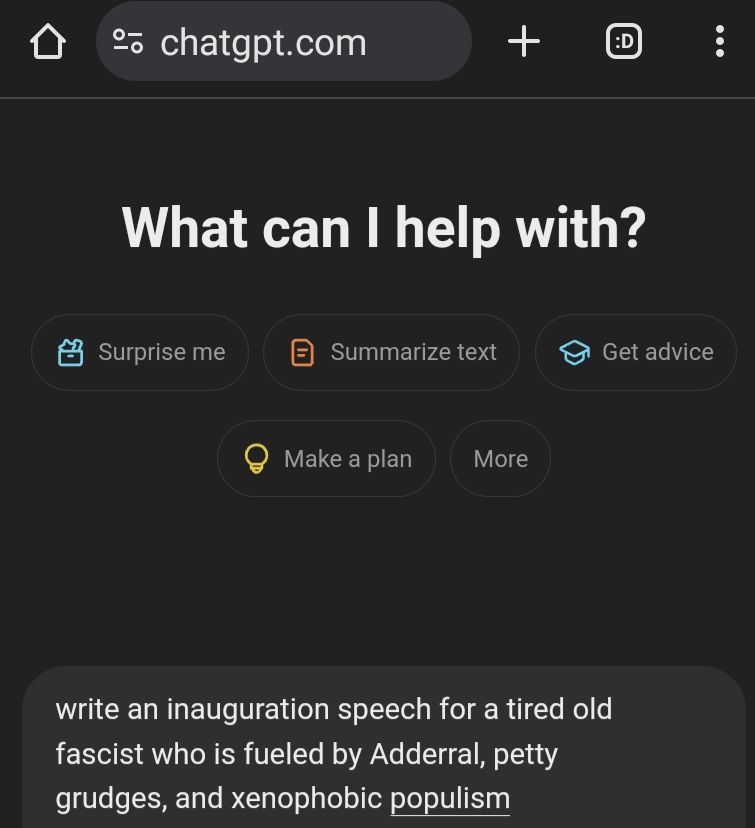ChatGPT prompt which generated Trump's second inaugural