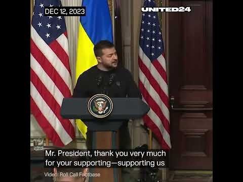 Zelenskyy thanks US for the aid 94 times - compilation