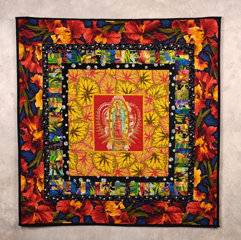 Our Lady of Guadalupe quilt in every color imaginable.