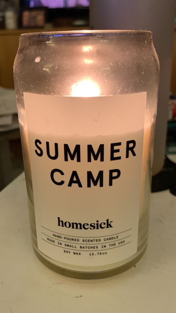 Summer Camp white soy candle by Homesick