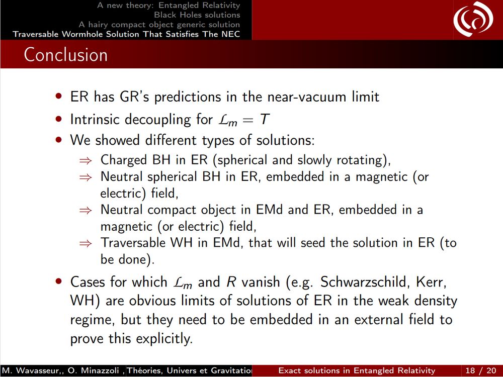 Concluding slide of Max Wavasseur's talk.