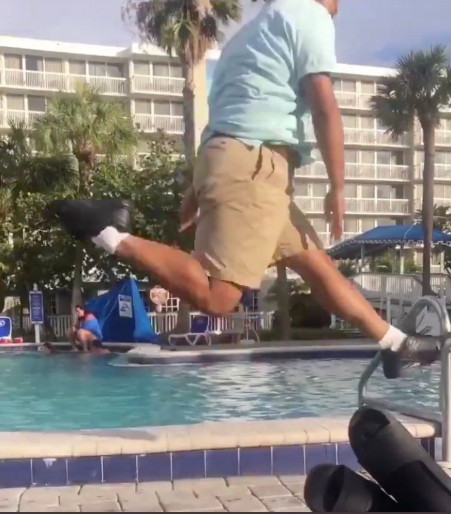 A legendary pool attendant hitting a nasty boom kack