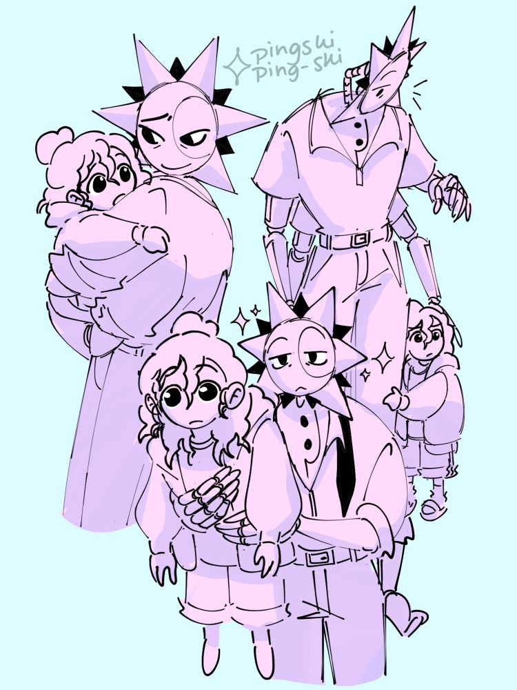 Doodle page of my Eclipse OC (AKA sugar!clip) with his son, Atlas.