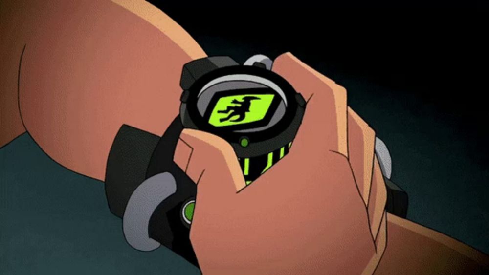 a person is wearing a watch with a green circle with a dragon on it