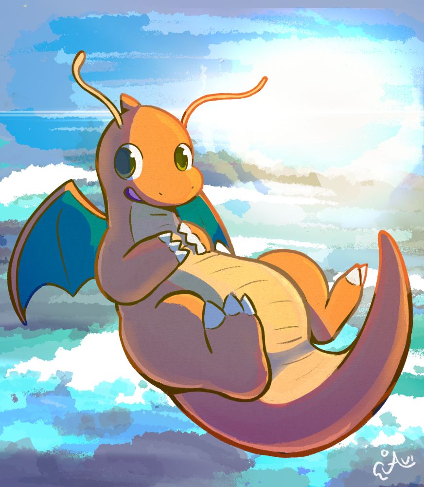 dragonite in the sky
