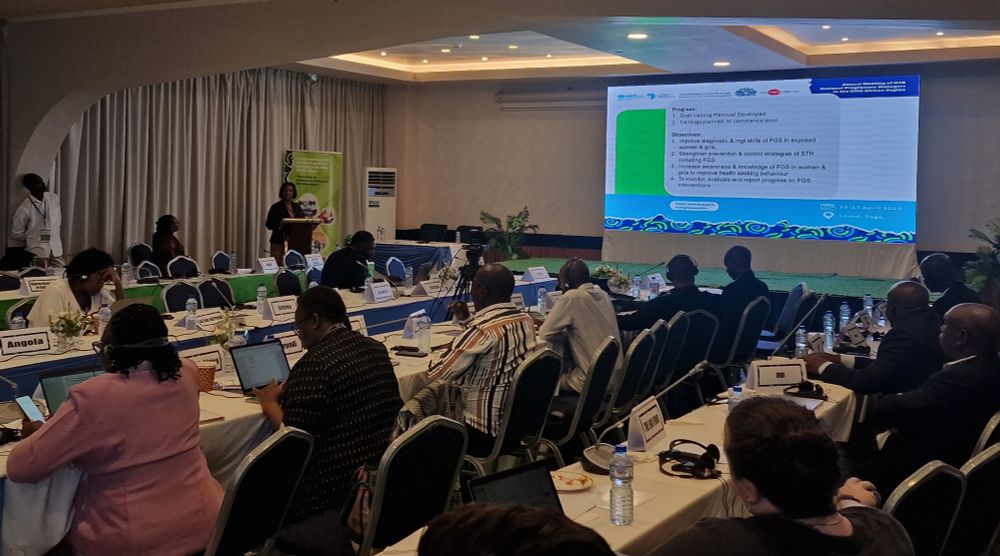 The presentation from the MOH Malawi is made infront of a room of NTD programme managers from across the WHO African Region.