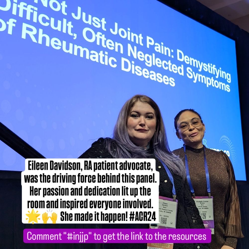 Eileen Davidson and Cristina Montoya standing after prepping the room for the panel It's not just joint pain at ACR24 convergence 