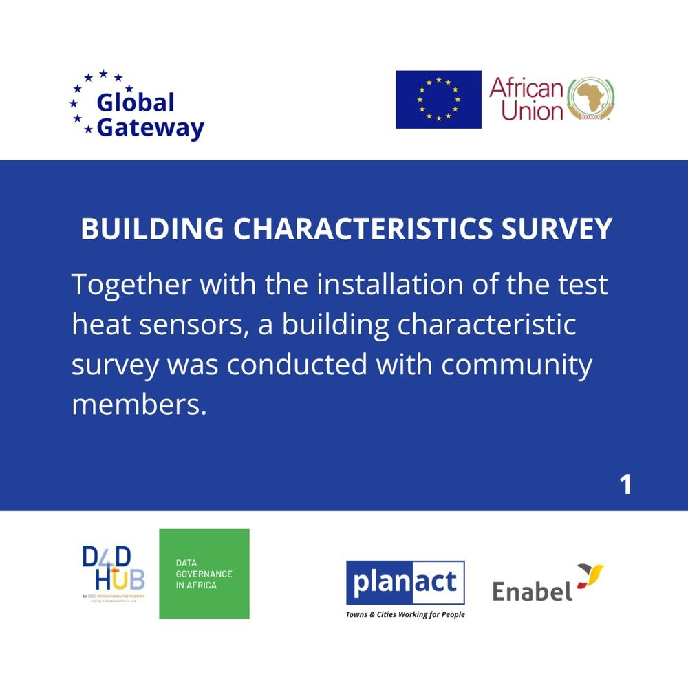Description of the building characteristic survey that was conducted by community members together with the test heat sensors that were installed 
