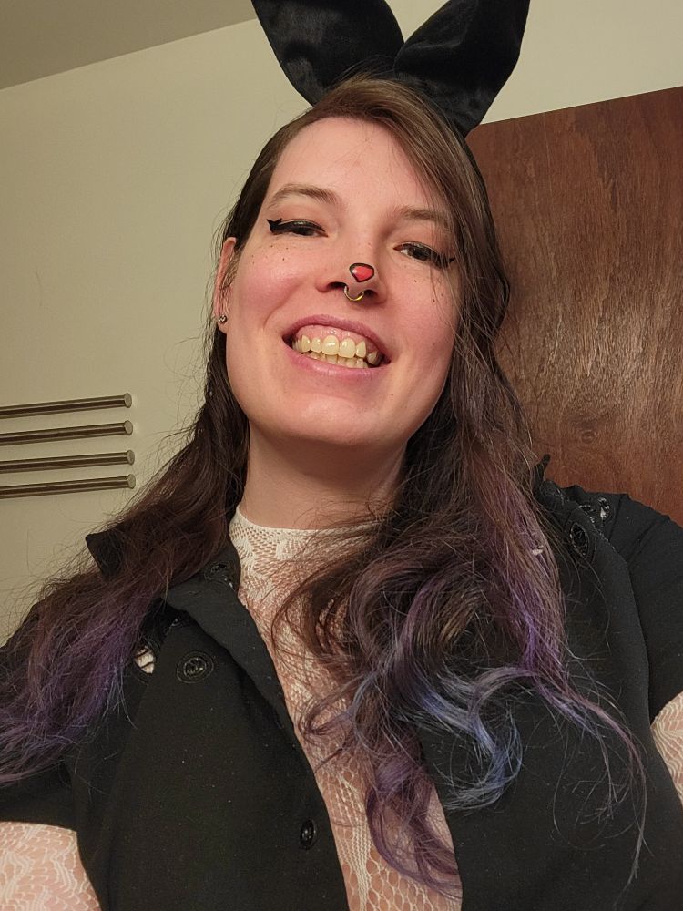 A woman dressed as a bunny
