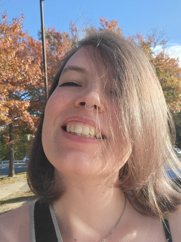 A beautiful woman smiling