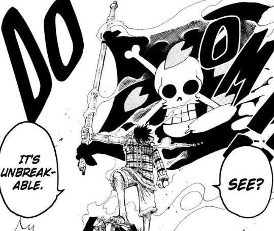 Panel of Luffy supporting piracy 