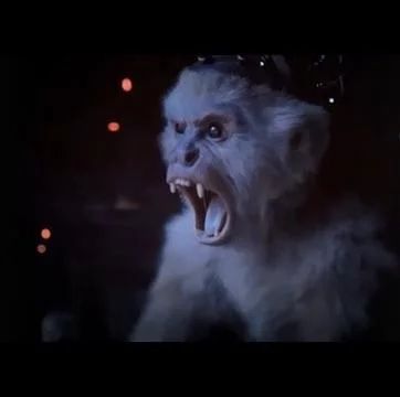 A screaming cyborg monkey from Superman, part of Luthor's troll farm.  Yes, it's staffed by cyber-monkeys, typing vitriol onto the internet.  Yes, that's pretty on-the-nose.
