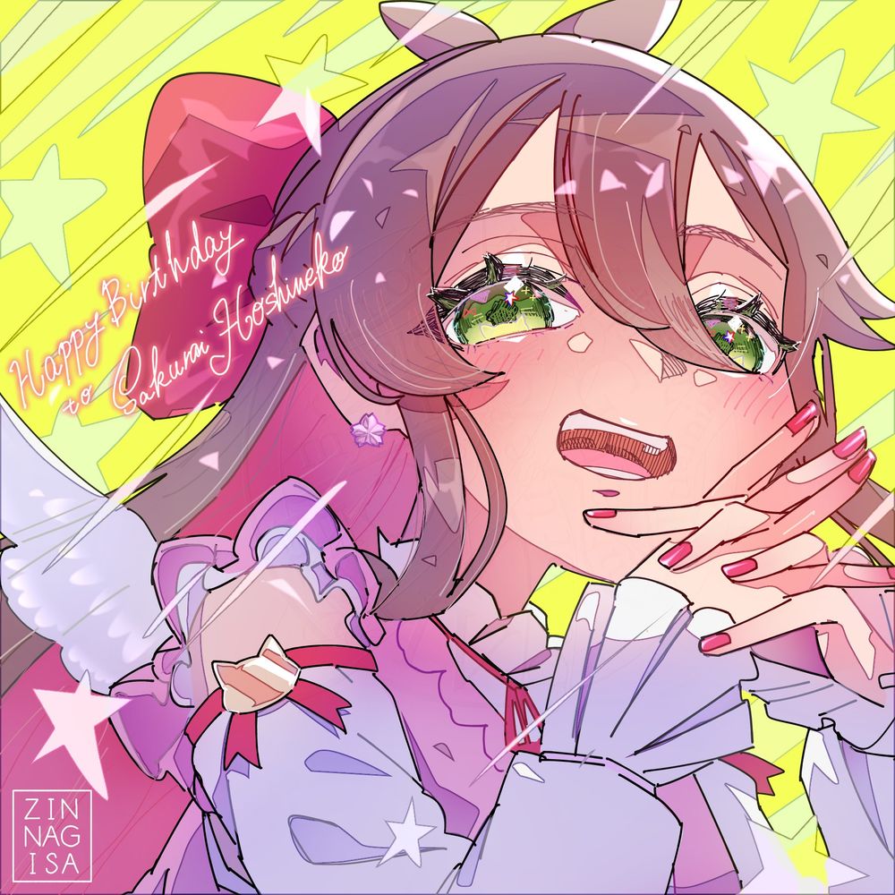 可愛いVtuverの桜井星猫さんのお誕生日のファンアート