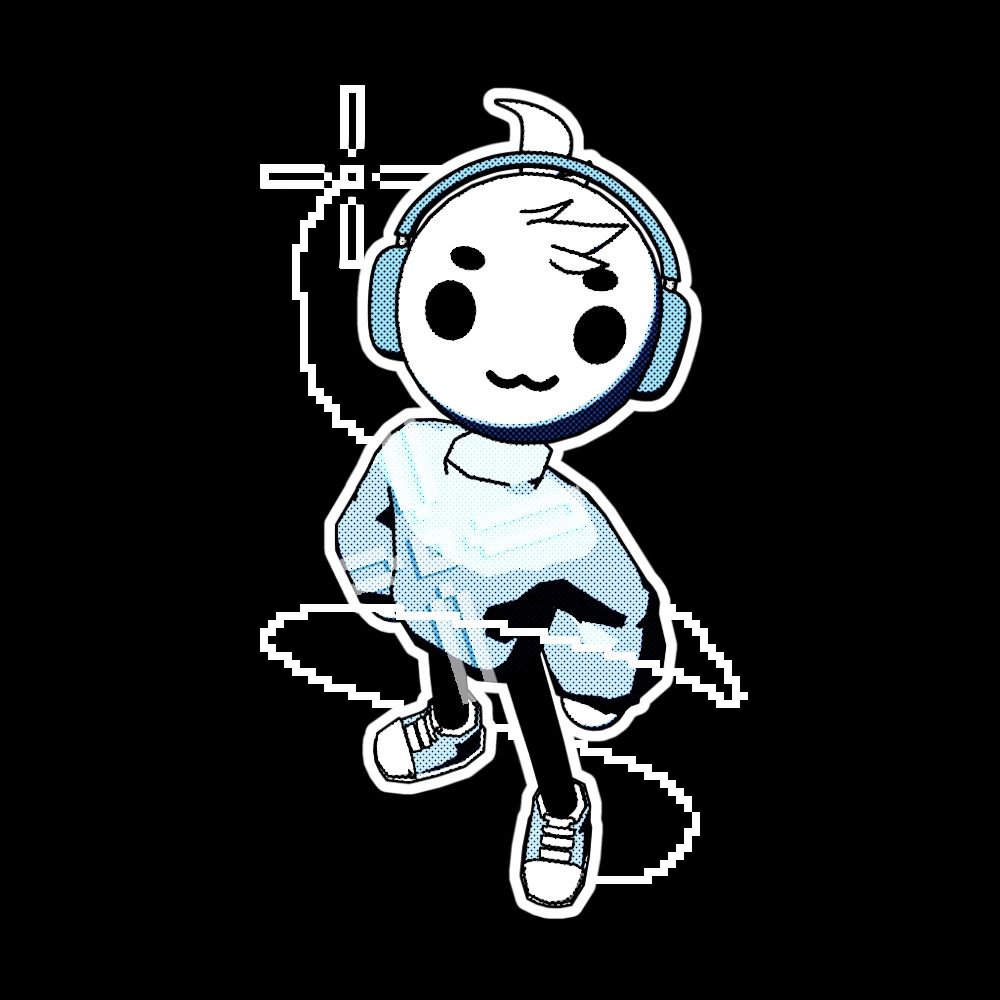 NineKloud's mascot looking at the viewer with their logo swurling around them.