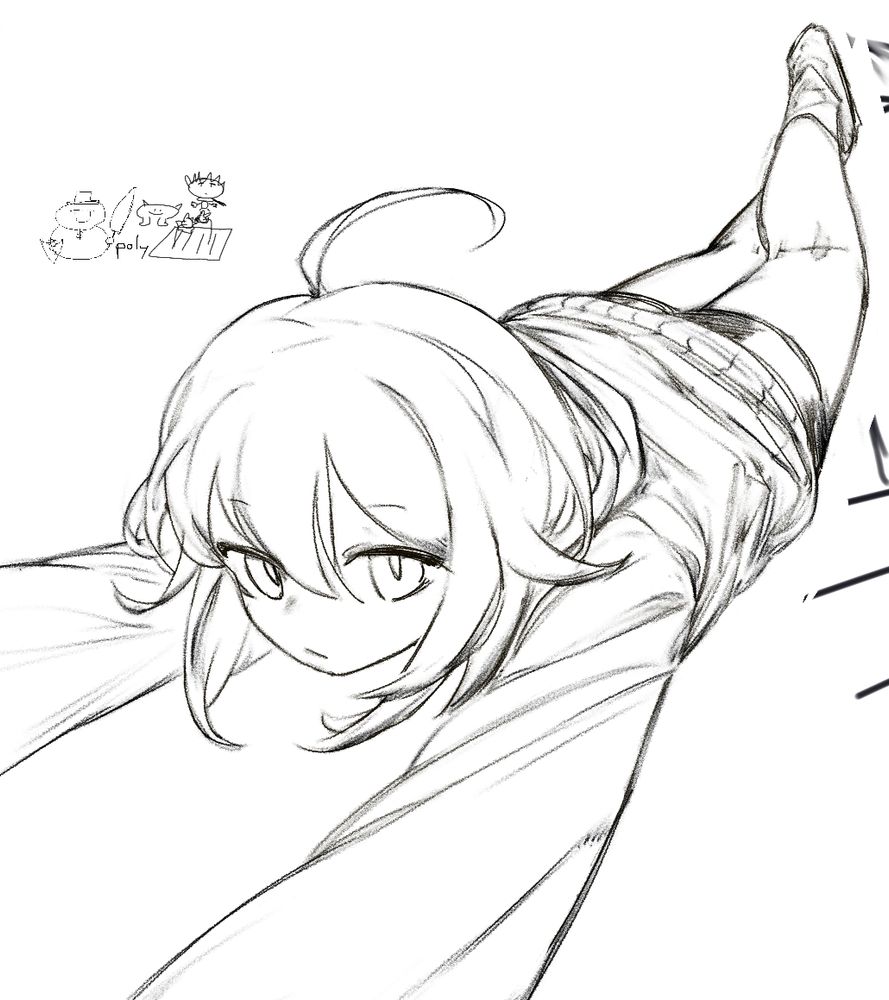linne from under night: in-birth, laying down like a cat (drawpile)