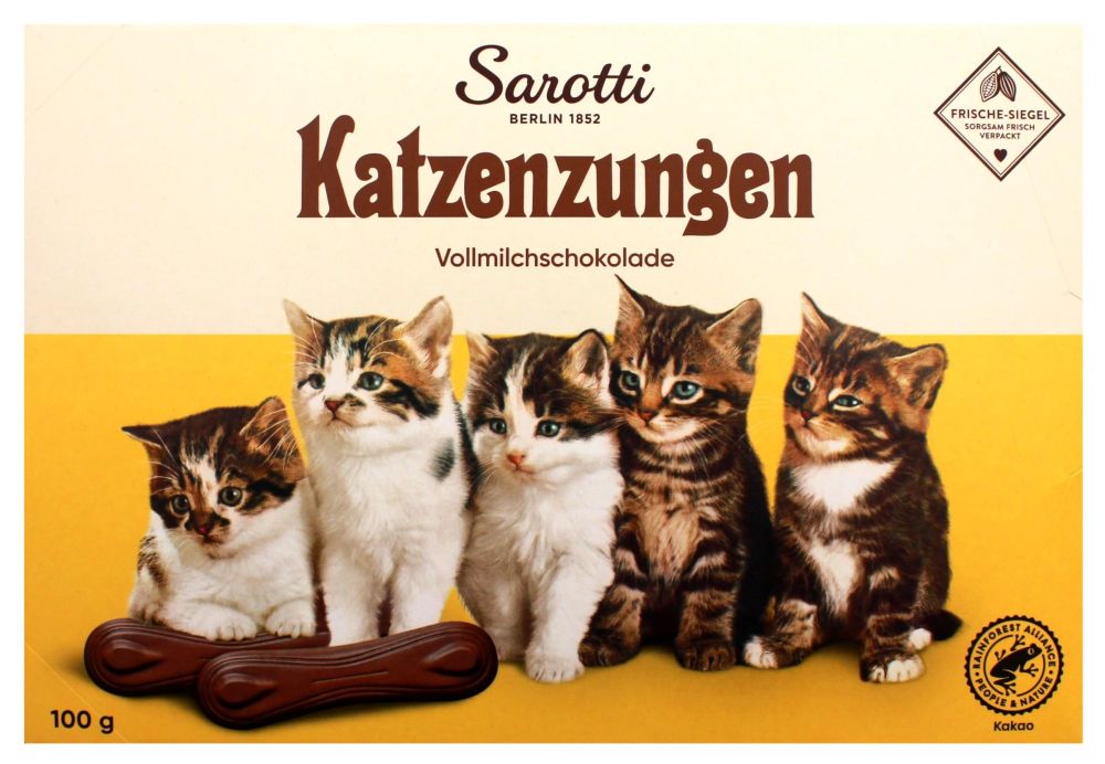 Bild einer Packung Sarotti Katzenzungen