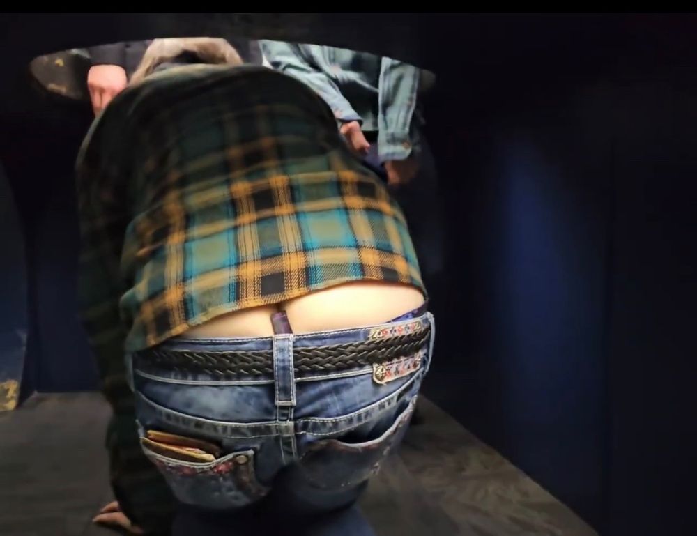 Rear view of someone crouching